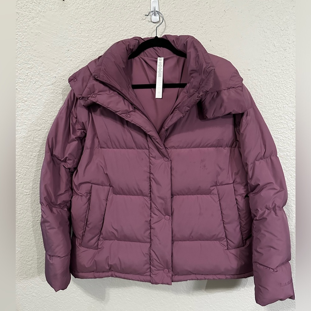 Lululemon Wunder Puff Coat Size 8 Velvet Dust